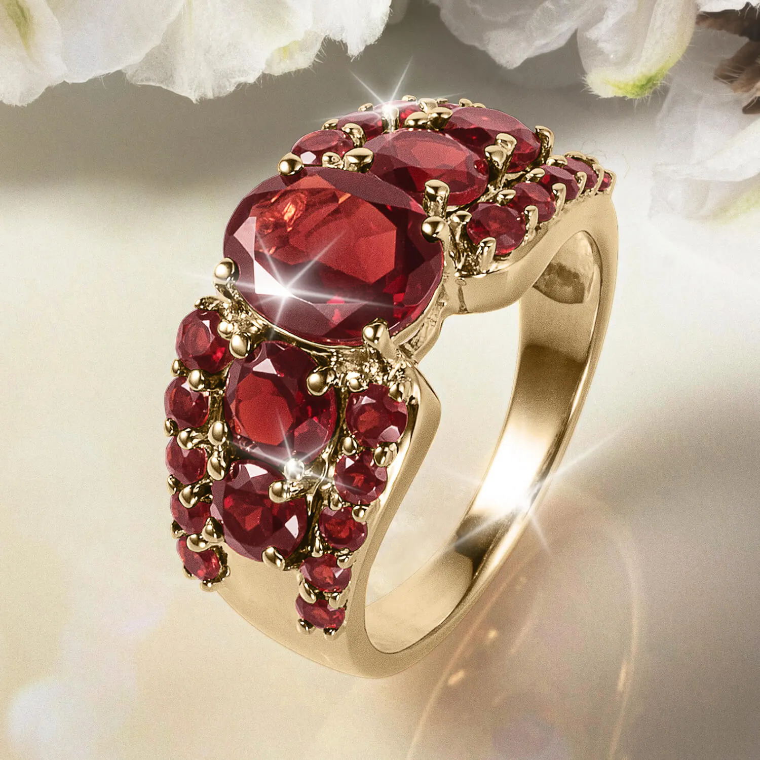 Garnet Shimmer Ladies Ring