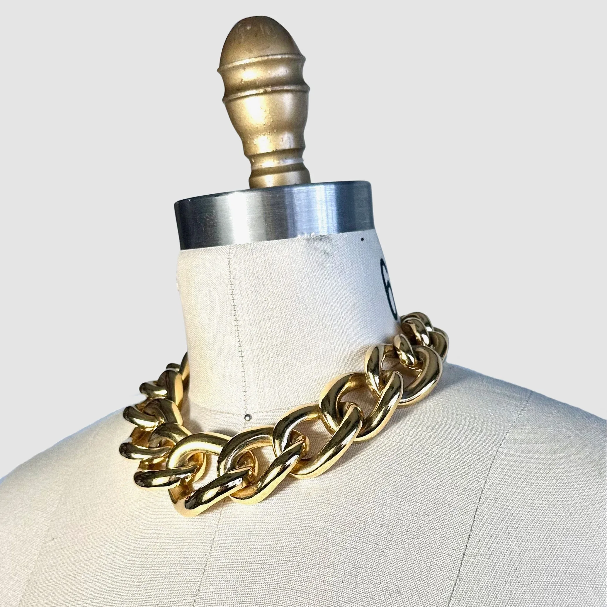 GIVENCHY 80s 90s Vintage Chunky Gold Chain Choker