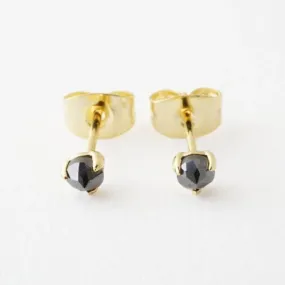 Gold Iron Ore Solitaire Stud Earrings