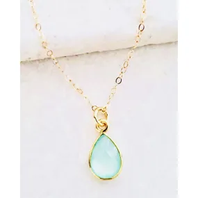 Grace Chalcedony Drop Bezel Pendant