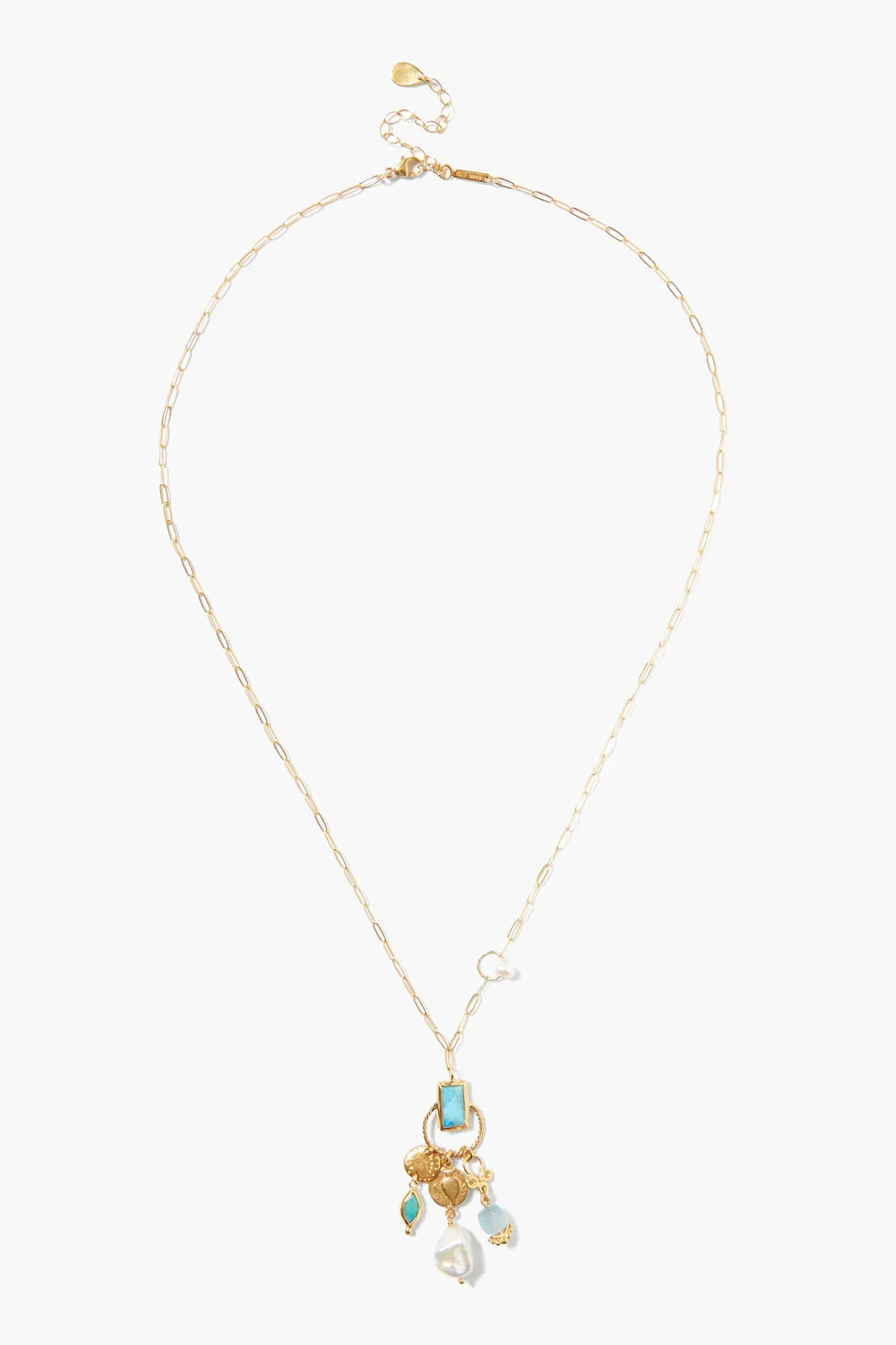 Halo Charm Necklace Turquoise Mix