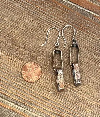 Hammered Copper Link Earrings