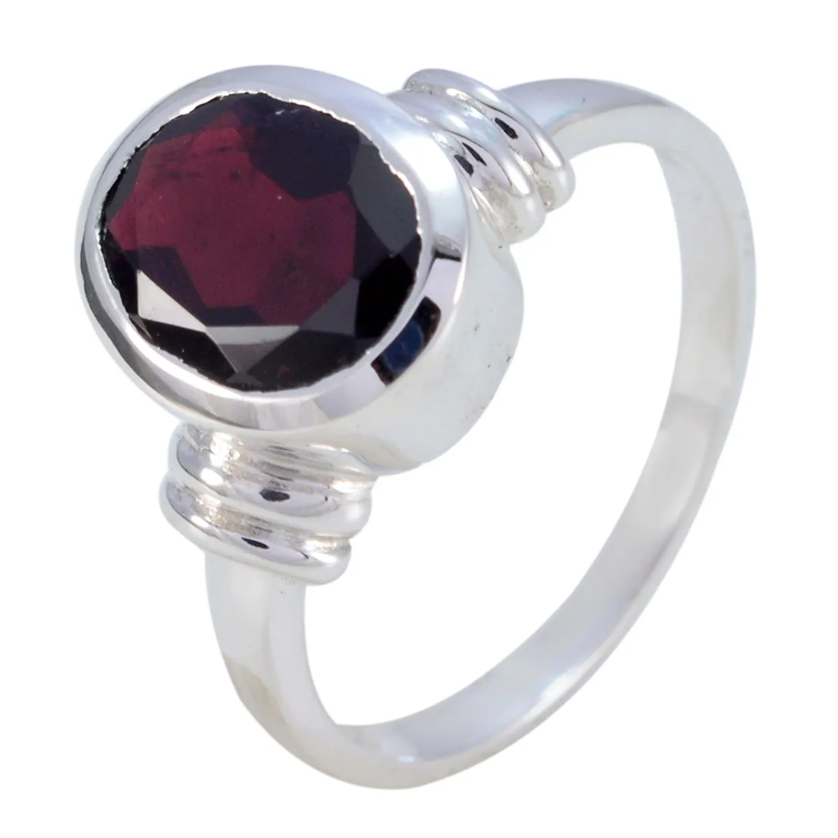 Handmade Gemstone Garnet Sterling Silver Ring Aquamarine Jewelry