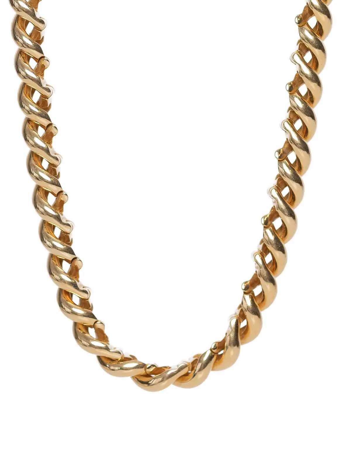 Vintage 18K Gold Torsade Chain Necklace by Hermes