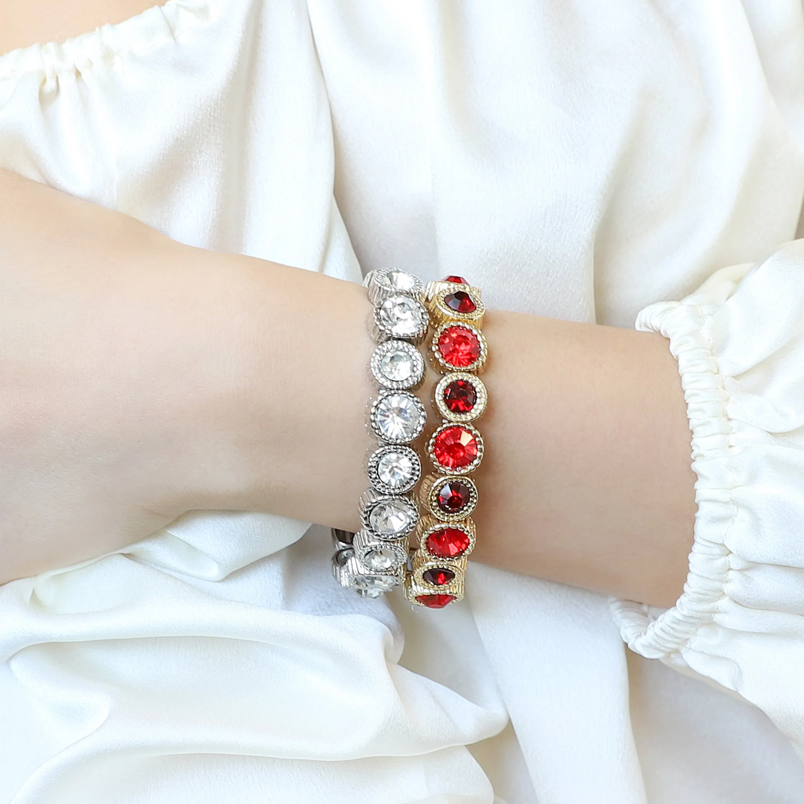 Holly Round Rhinestone Bracelet