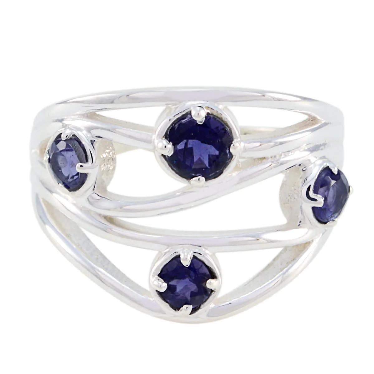 Hot Stone Iolite 925 Sterling Silver Ring Mother And Daughter Jewelry