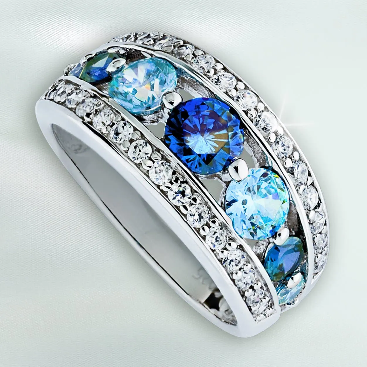 Ice Blue Martini Ring