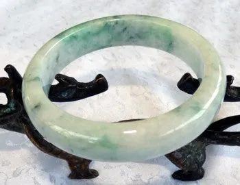 Imperial Green Veins Old Mine Vintage Jadeite Bangle Bracelet 58.5mm (BB2576)