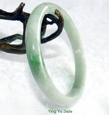 Imperial Green Veins Vintage Old Mine Lao Pit Burmese Jadeite Bangle 59mm (BB2662)