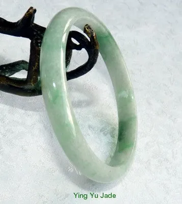 Imperial Green Veins Vintage Old Mine Lao Pit Burmese Jadeite Bangle 59mm (BB2662)