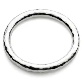 Iron Clay Beaten Tube Bangle, Sterling silver