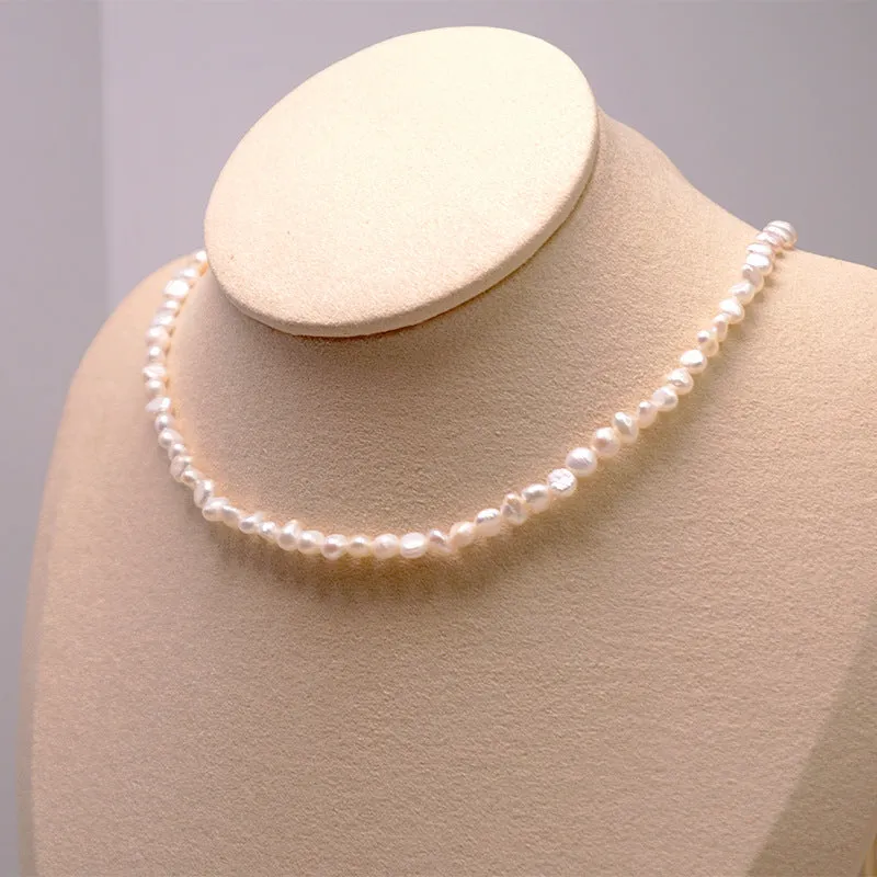 Irregular Baroque Pearl Strand Choker Necklace