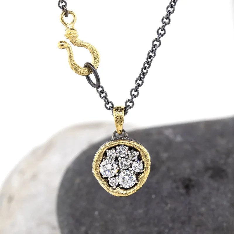 Irregular Round Dew Pond Diamond Pendant