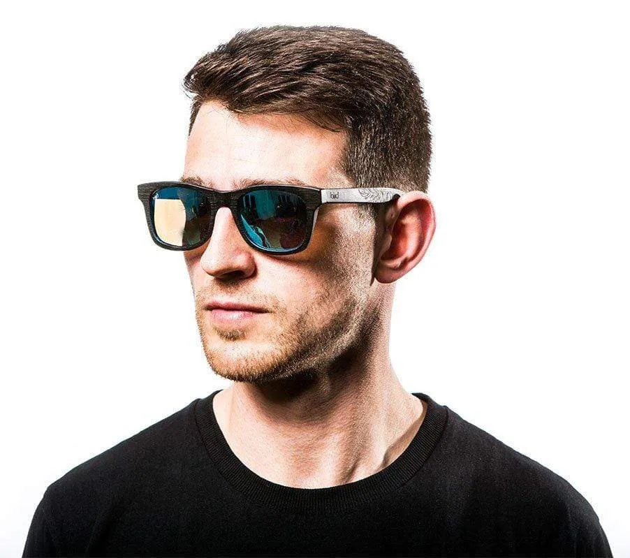 Jay Eco-Friendly Bamboo Sunglasses | Blue Mirror