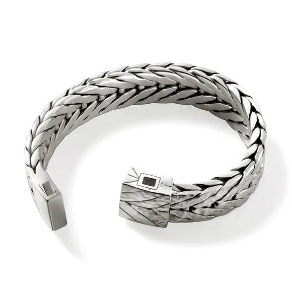 John Hardy Men's Wide Hammered Bracelet