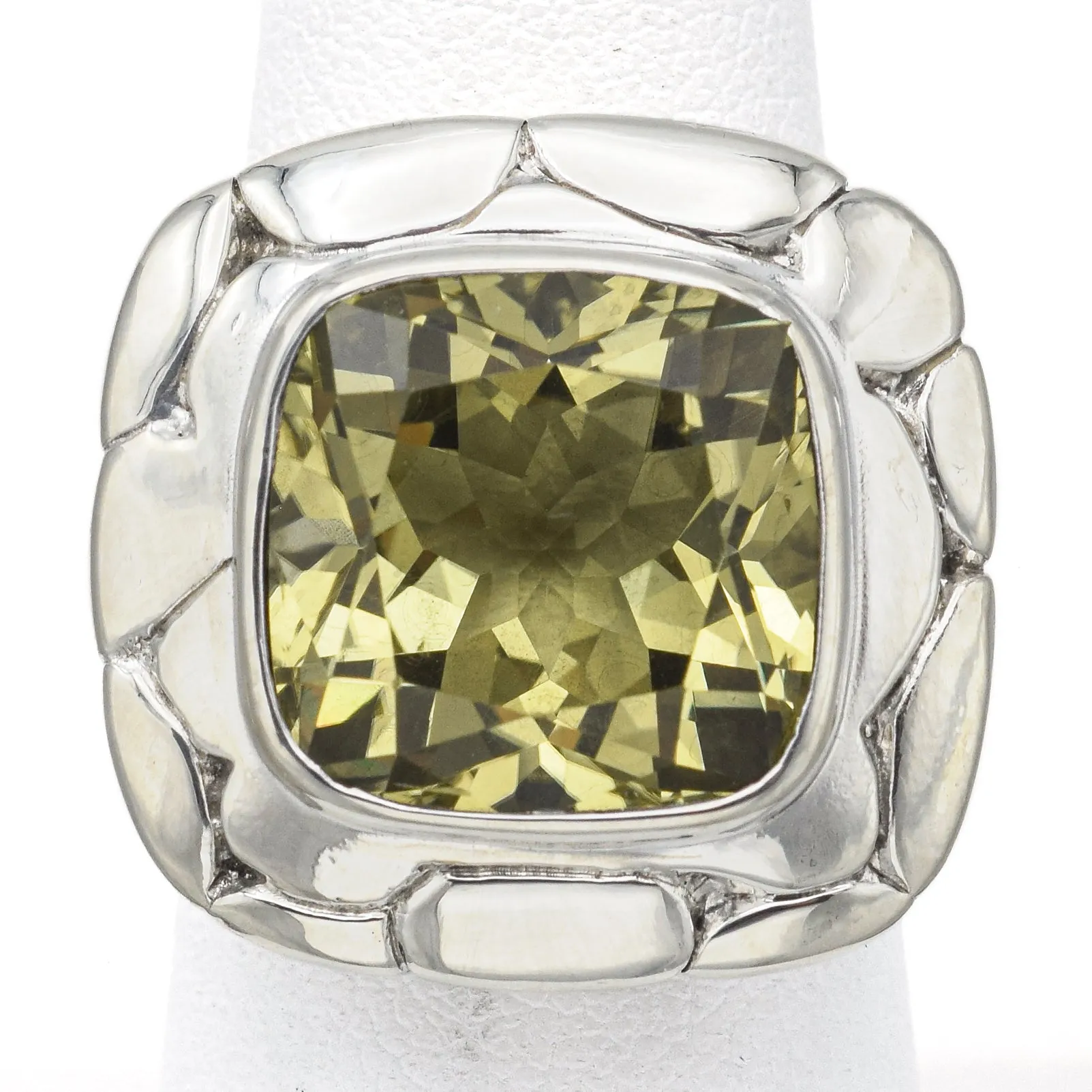 John Hardy Sterling Silver Batu Kali Peridot Ring