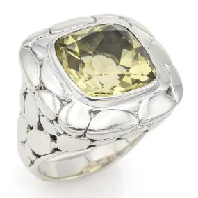 John Hardy Sterling Silver Batu Kali Peridot Ring