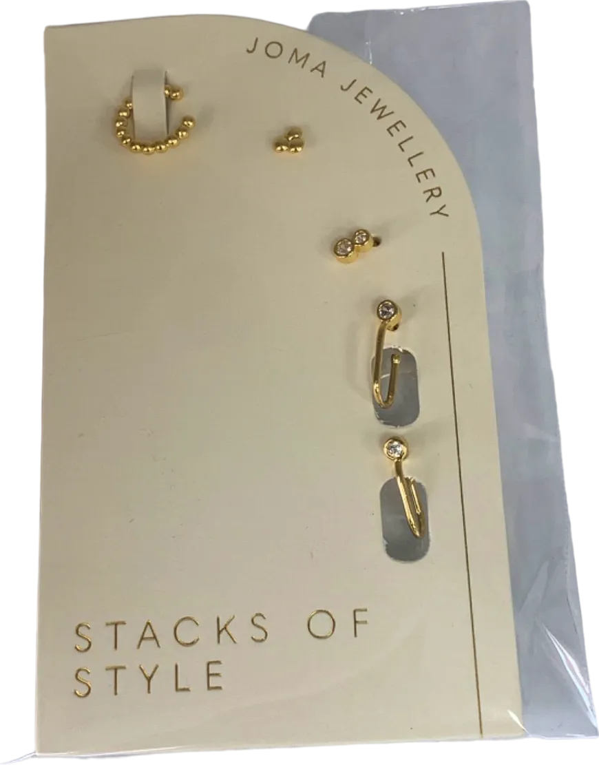 Joma Jewellery Gold Stacks of Style Earrings Set