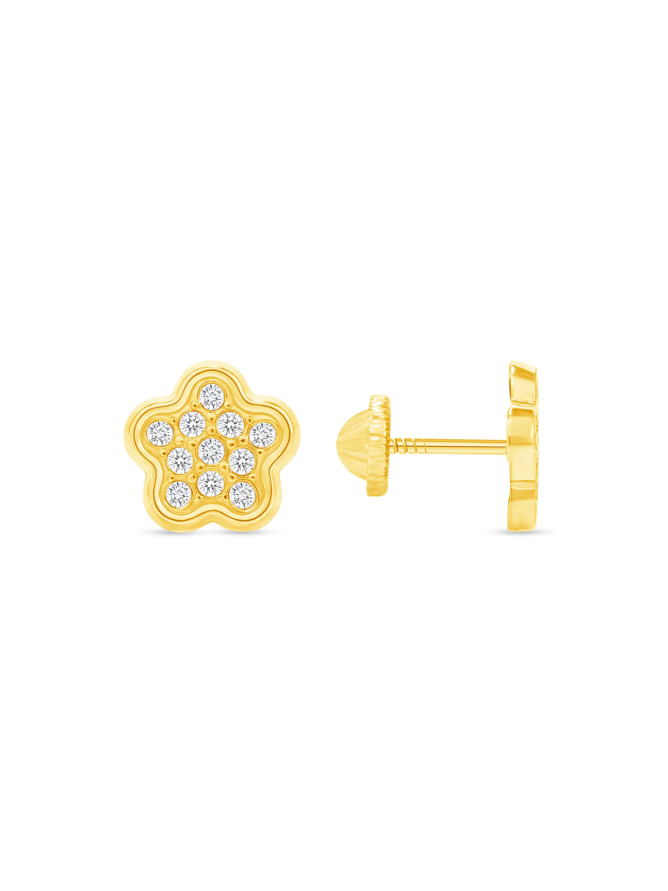 Kid Favorite Flower Stud Earrings 14K