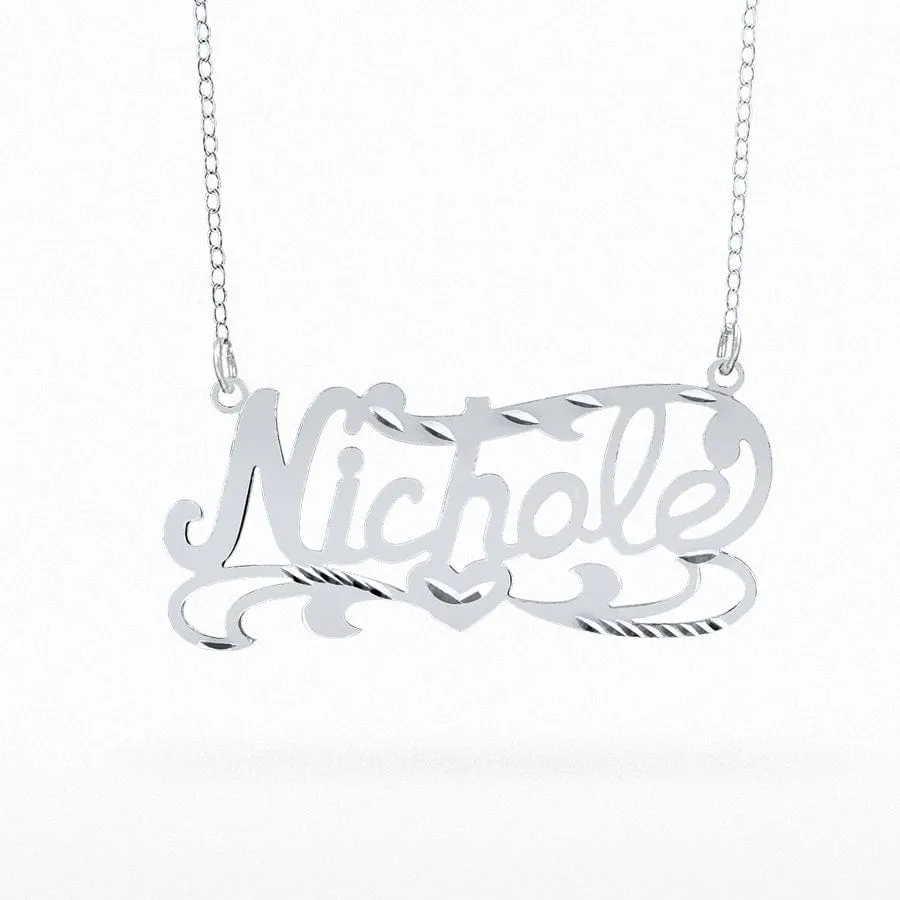 Kid's Double Plated Name Necklace w/ Diamond-cut