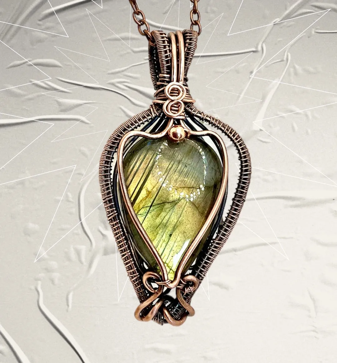 Labradorite Wire Wrapped Pendant