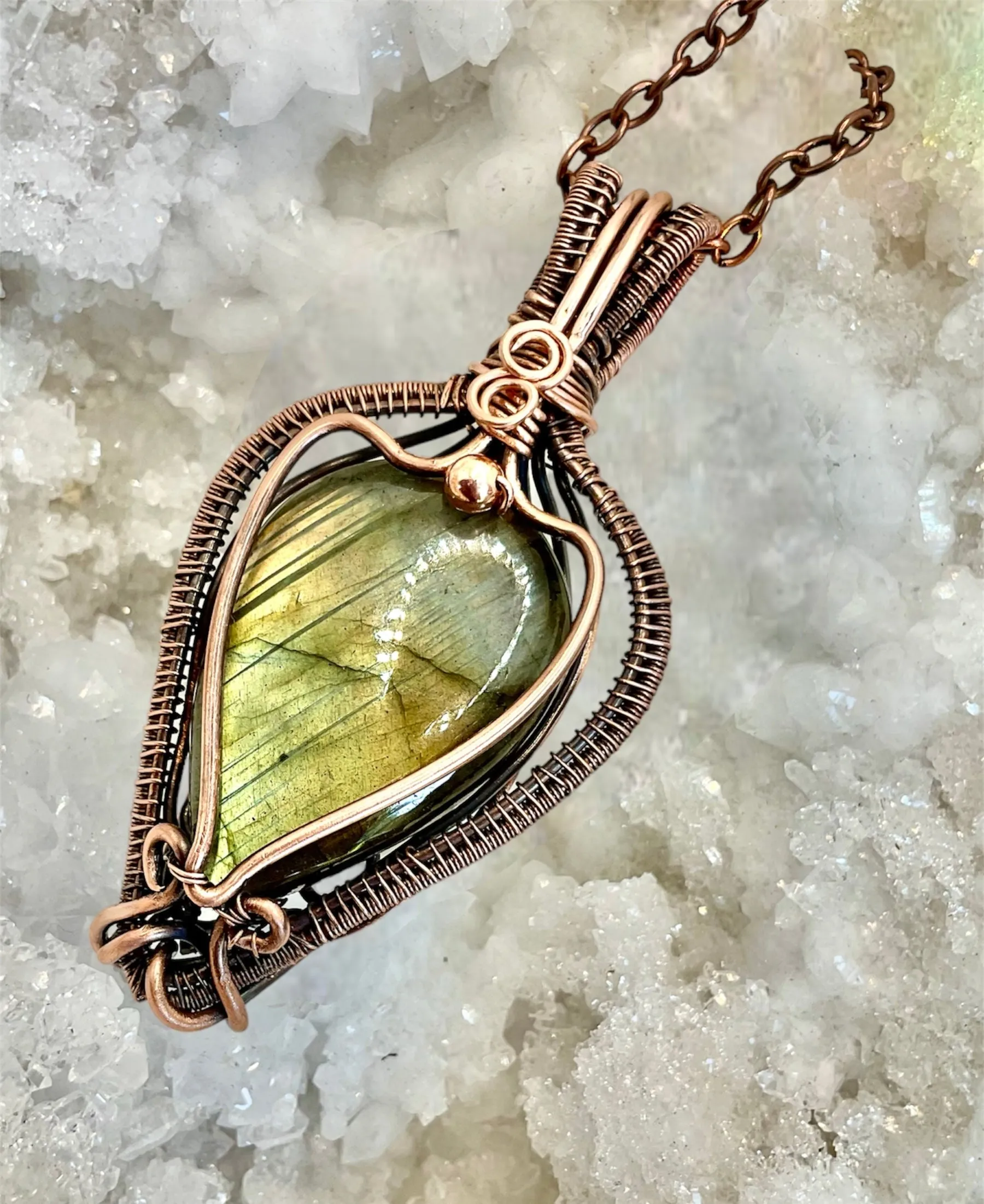 Labradorite Wire Wrapped Pendant