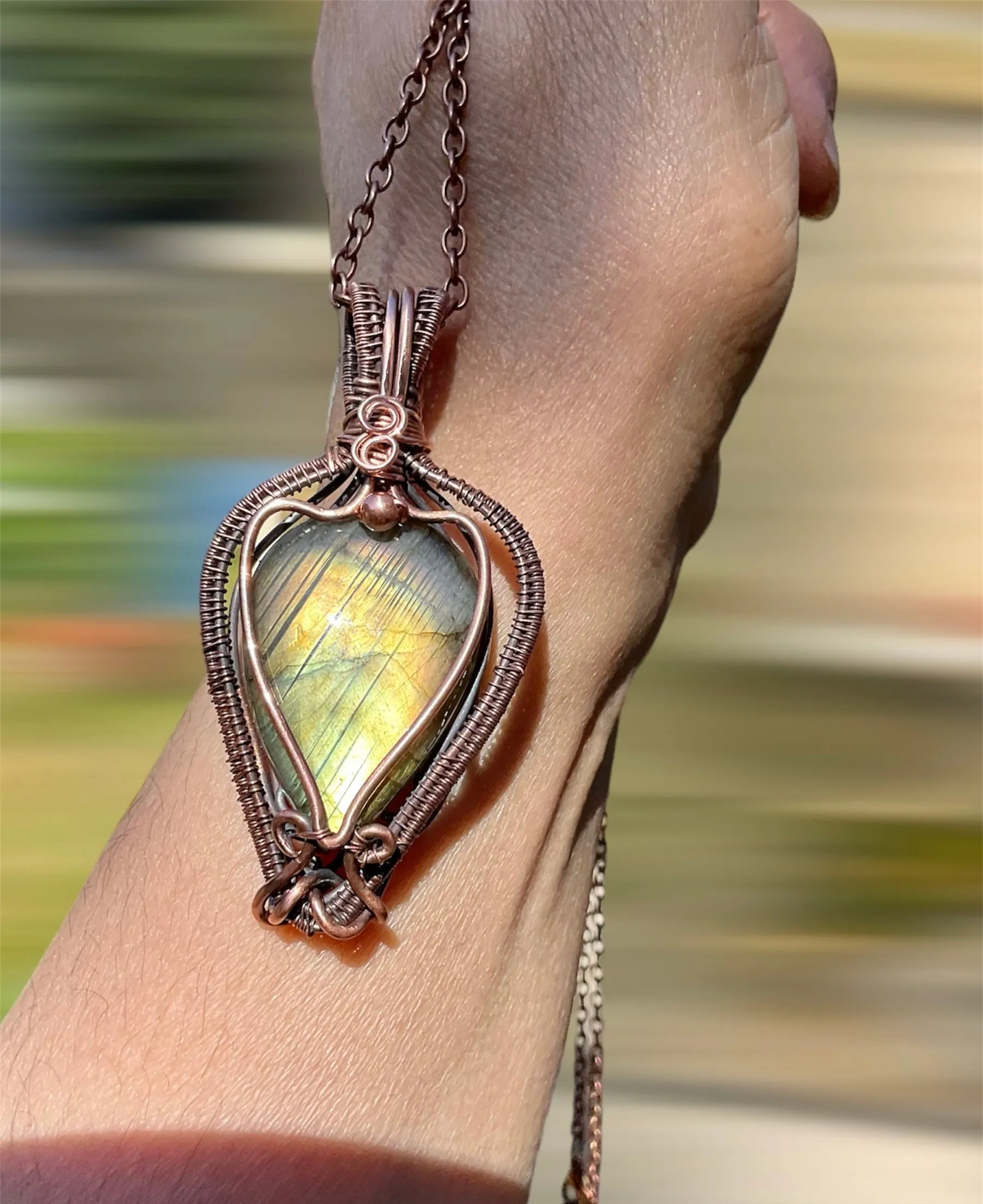 Labradorite Wire Wrapped Pendant