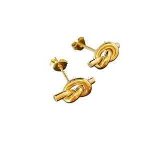 LAUREN STAINLESS STEEL KNOT EARRINGS