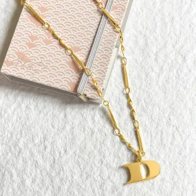 Letter Necklace (D) - Gold