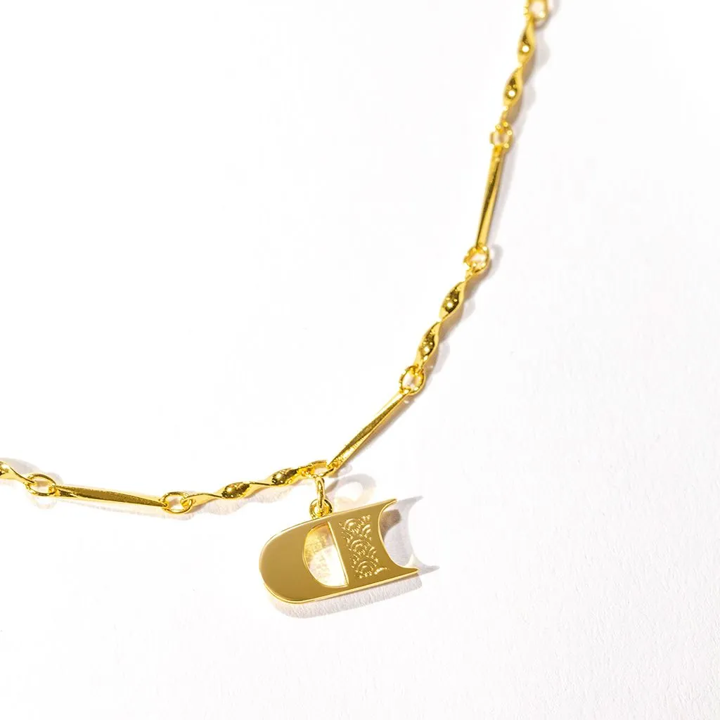 Letter Necklace (D) - Gold