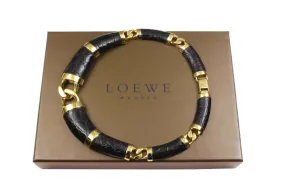 LOEWE black crocodile skin choker necklace