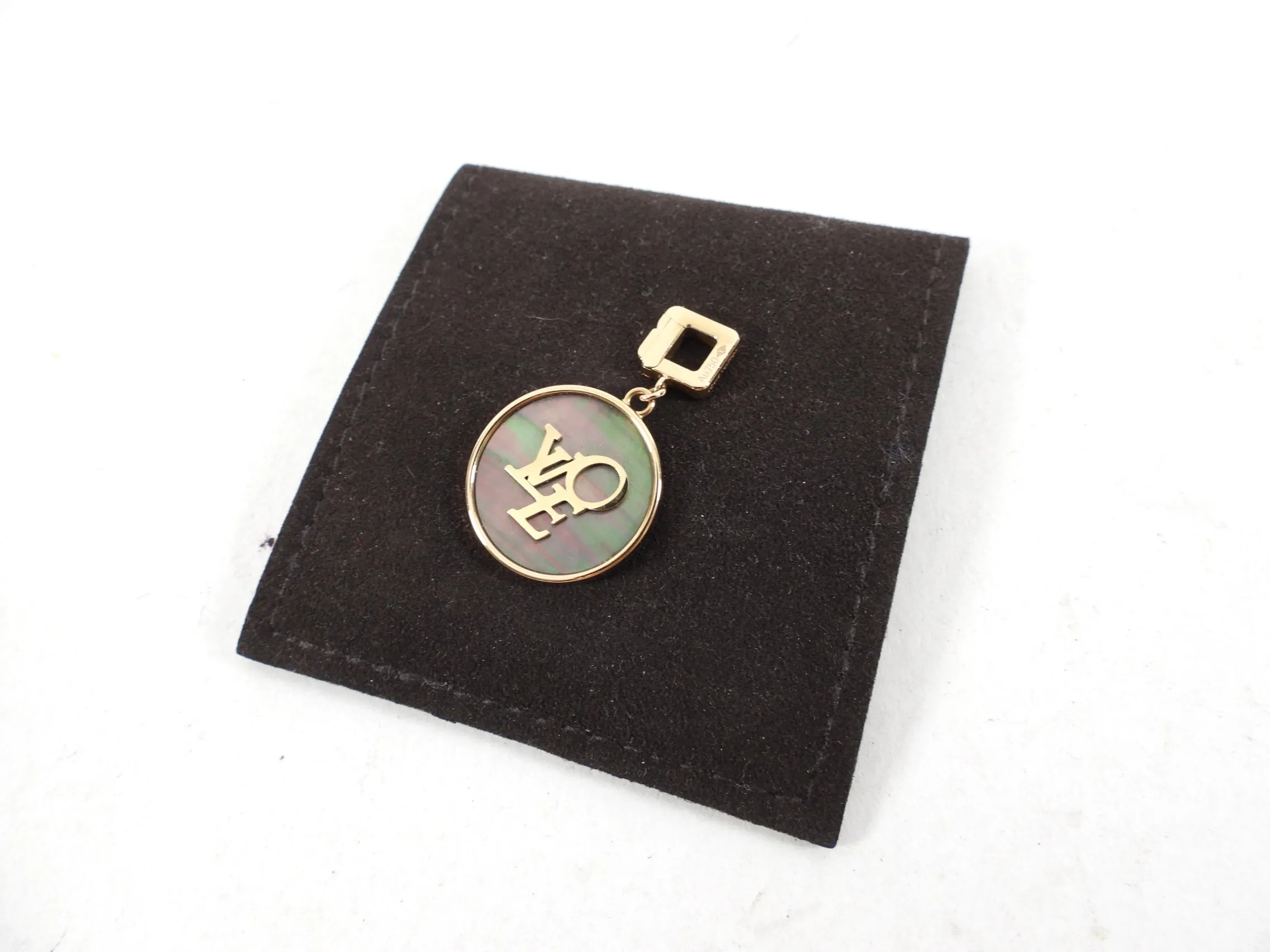 Louis Vuitton 18k Yellow Gold and Abalone LOVE Pendant