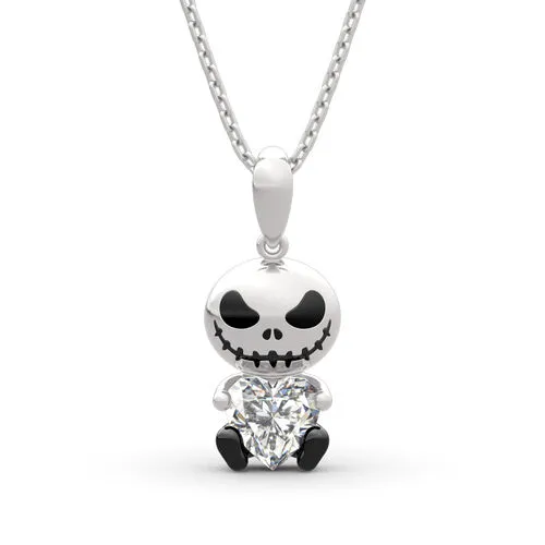 Love Confession Skull Heart Cut Necklace