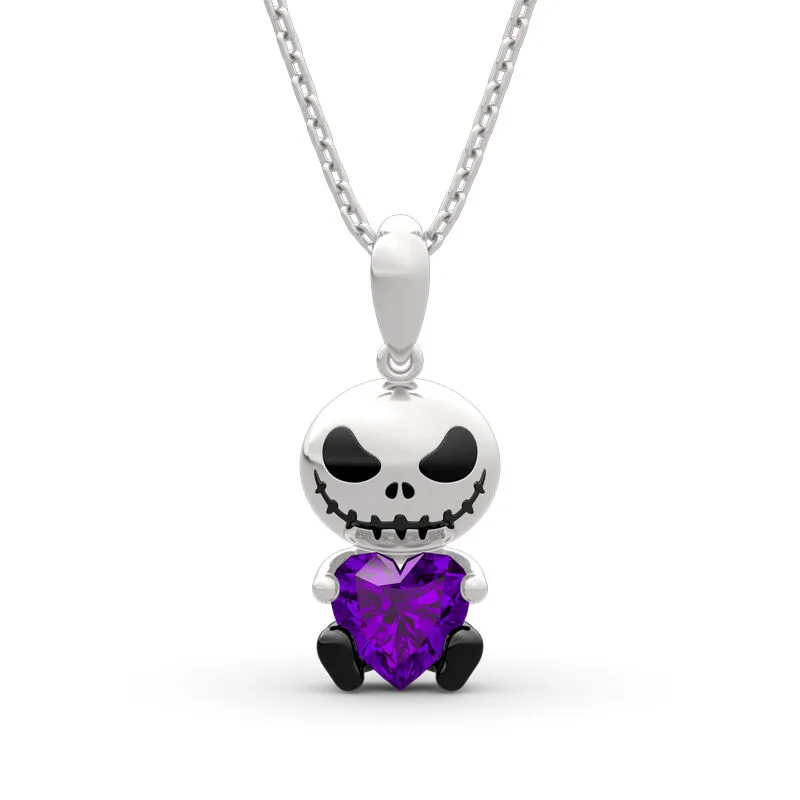 Love Confession Skull Heart Cut Necklace