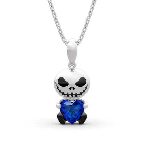 Love Confession Skull Heart Cut Necklace