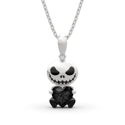 Love Confession Skull Heart Cut Necklace