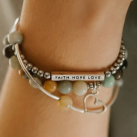 Love | Soft Bangle Charm Bracelet | Tiffany Blue - Serenity