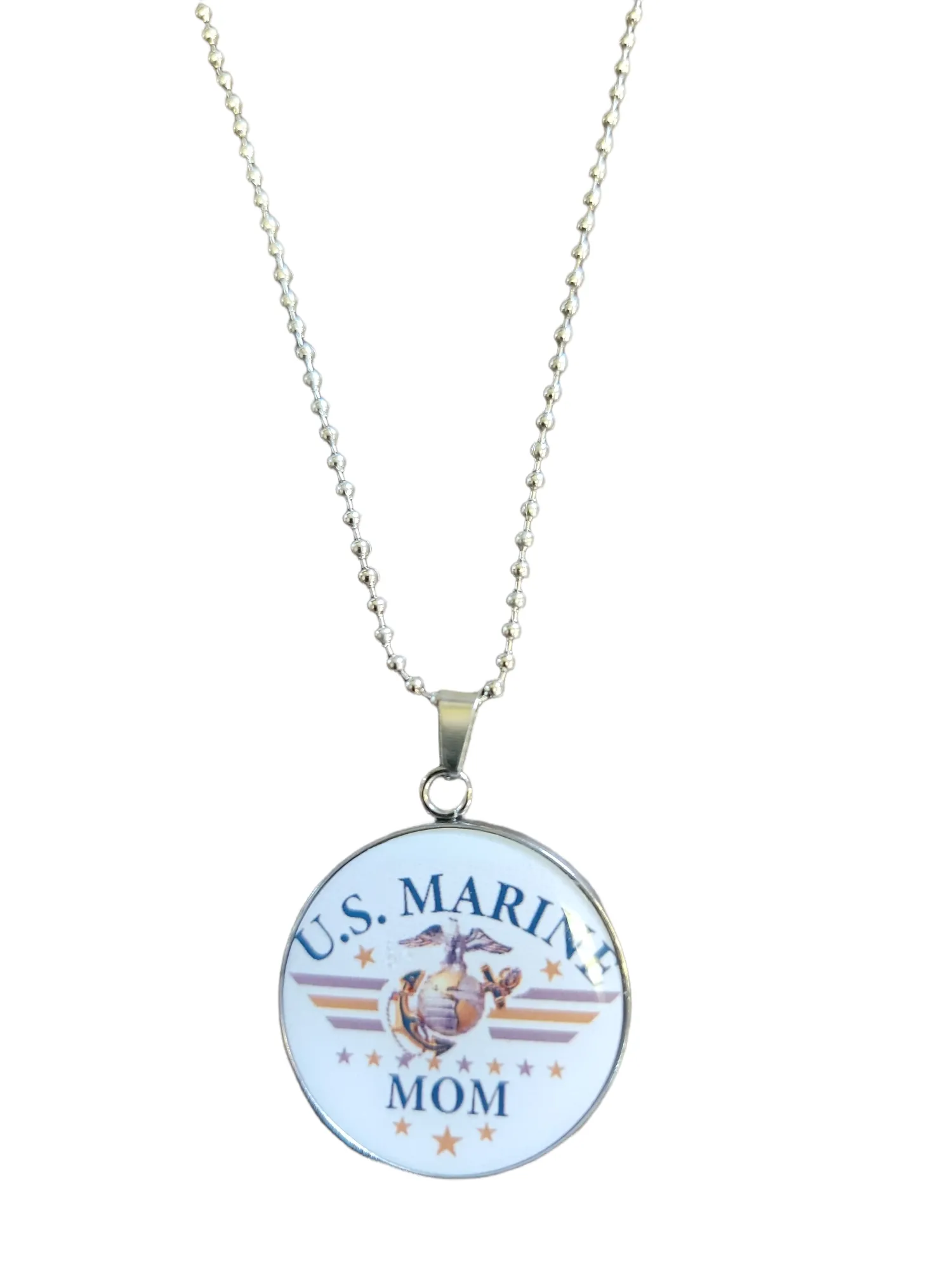 Marine Corp Mom Eagle Globe  Anchor Pendant Necklace