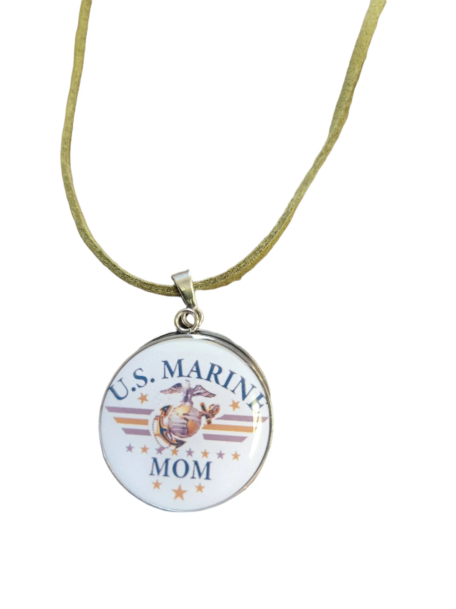 Marine Corp Mom Eagle Globe  Anchor Pendant Necklace