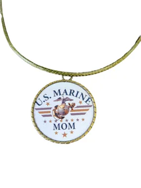 Marine Corp Mom Eagle Globe  Anchor Pendant Necklace