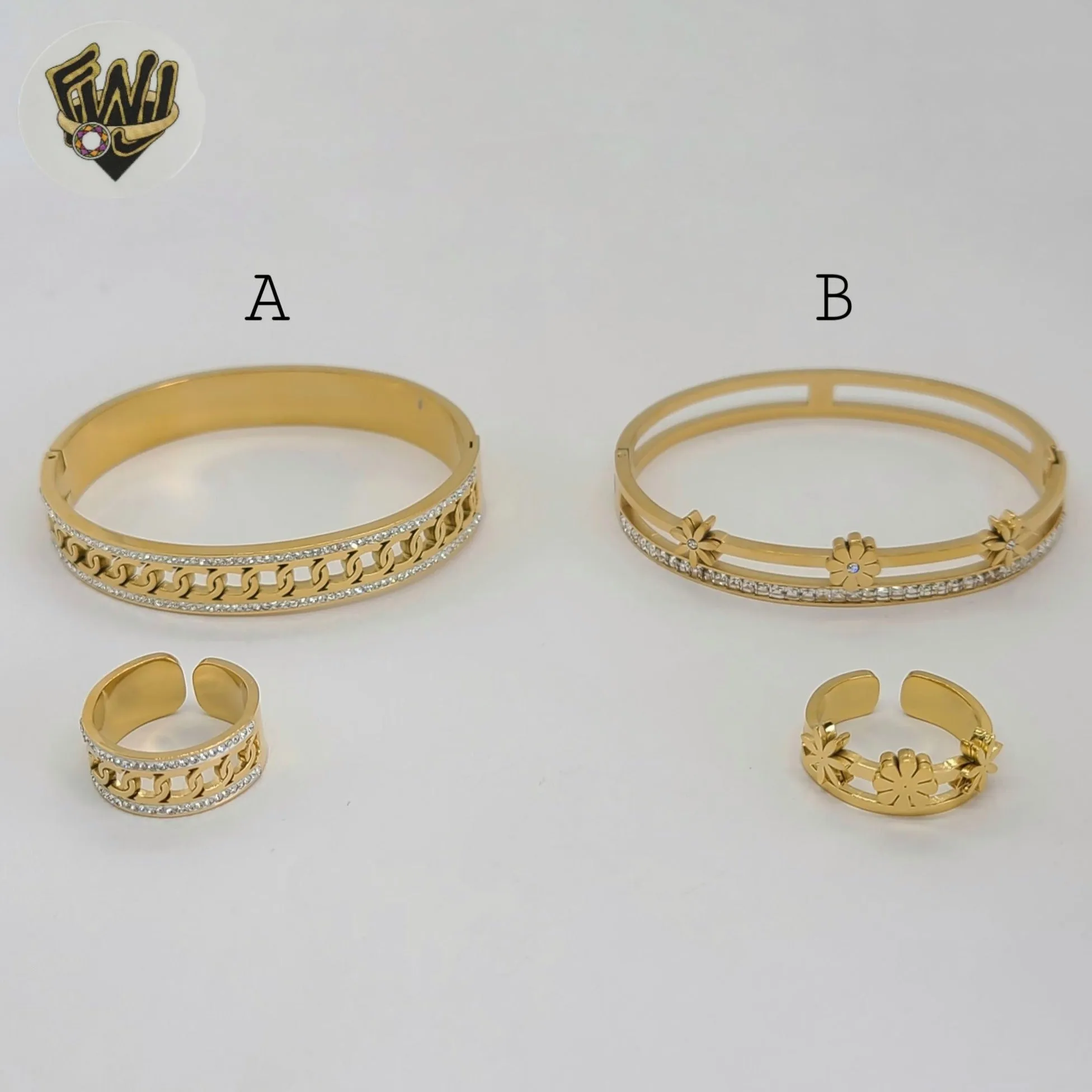 (MBRA-26) Stainless Steel - Bangle with Ring.