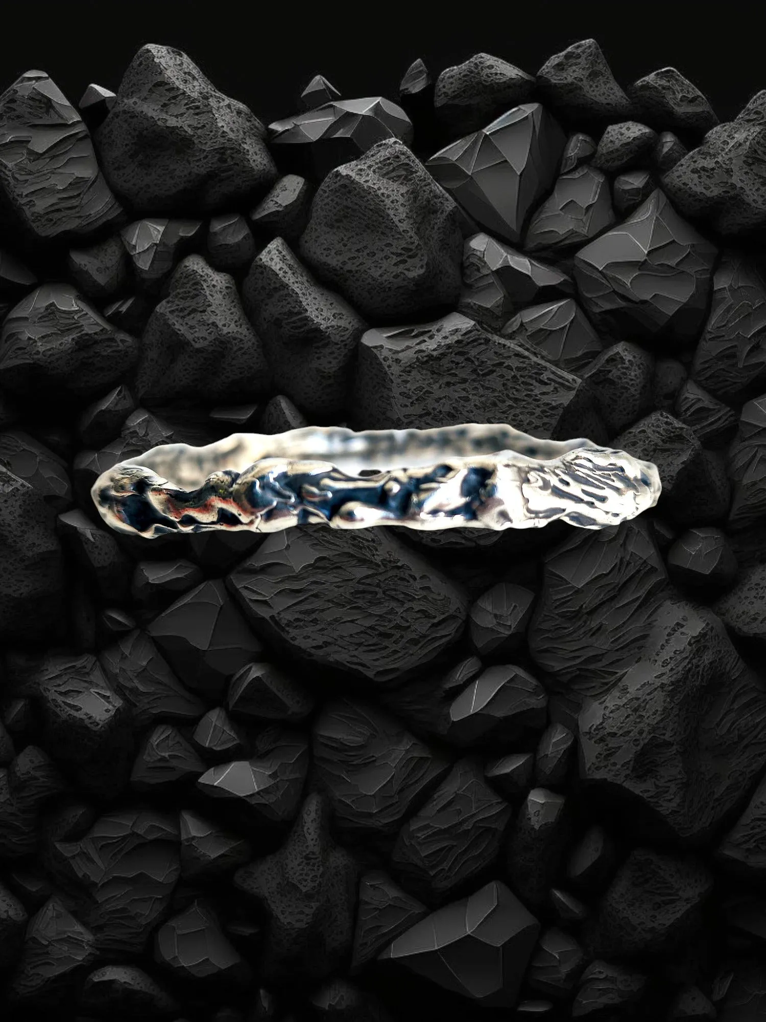 Molten Bangle - Sterling Silver