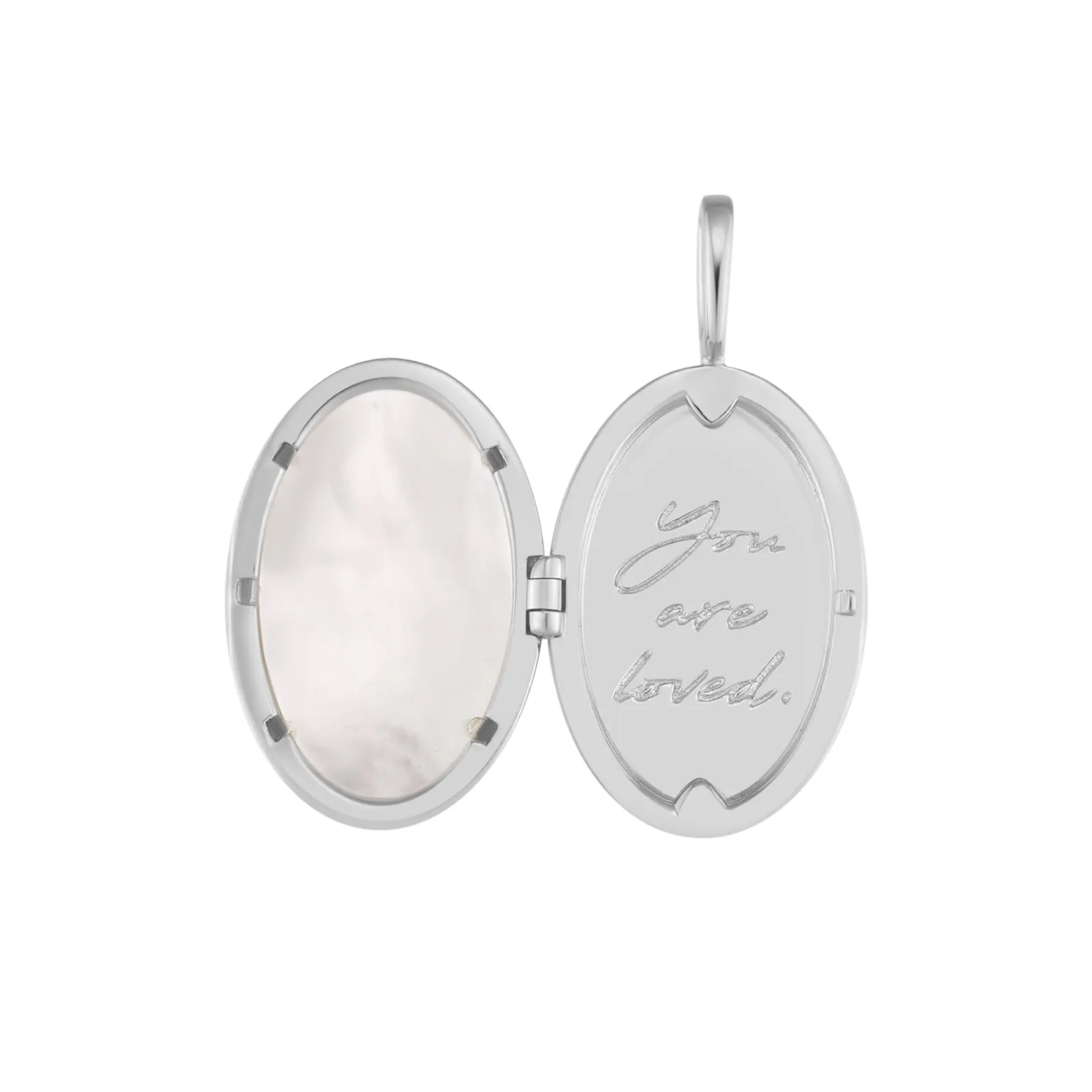 Moonstone & Mother of Pearl Silver Locket Pendant - Love Magic