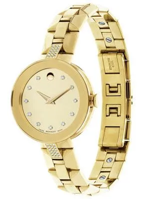 Movado Womens Sapphire Diamond - Gold-Tone - 47 Diamonds - Bracelet