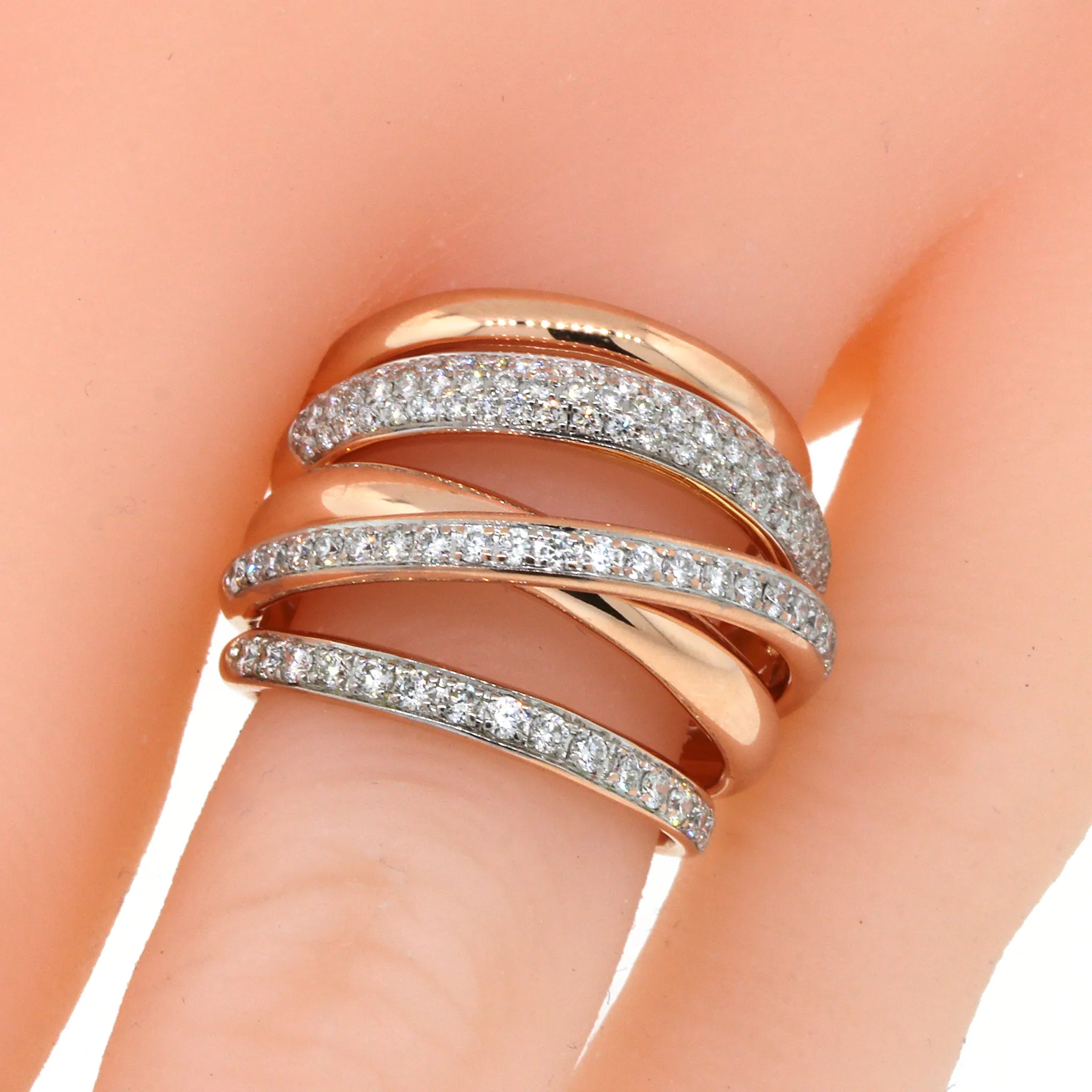 Multi-Band Diamond Fashion Ring in 18k Rose Gold