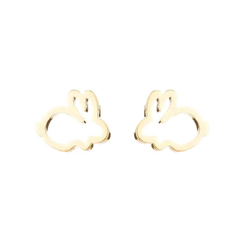 Open Bunny Rabbits Baby Children Earrings