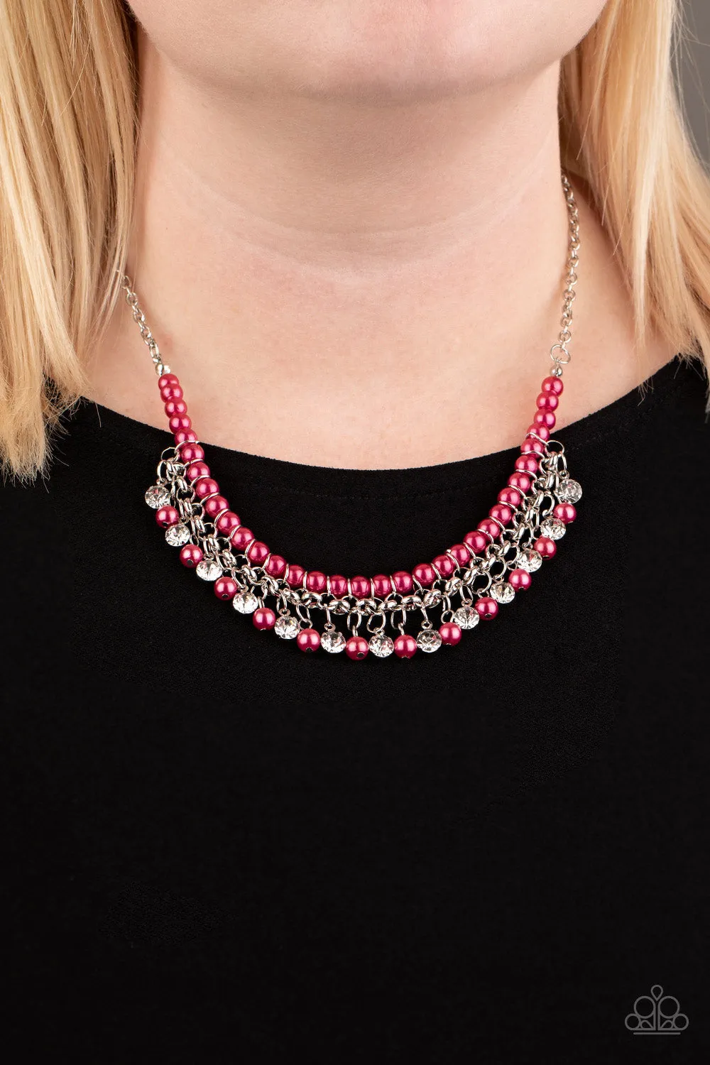 Paparazzi A Touch of CLASSY - Pink Pearl Short Necklace