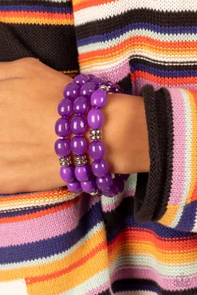 Paparazzi Coastal Coastin - Purple Stretchy Bracelet