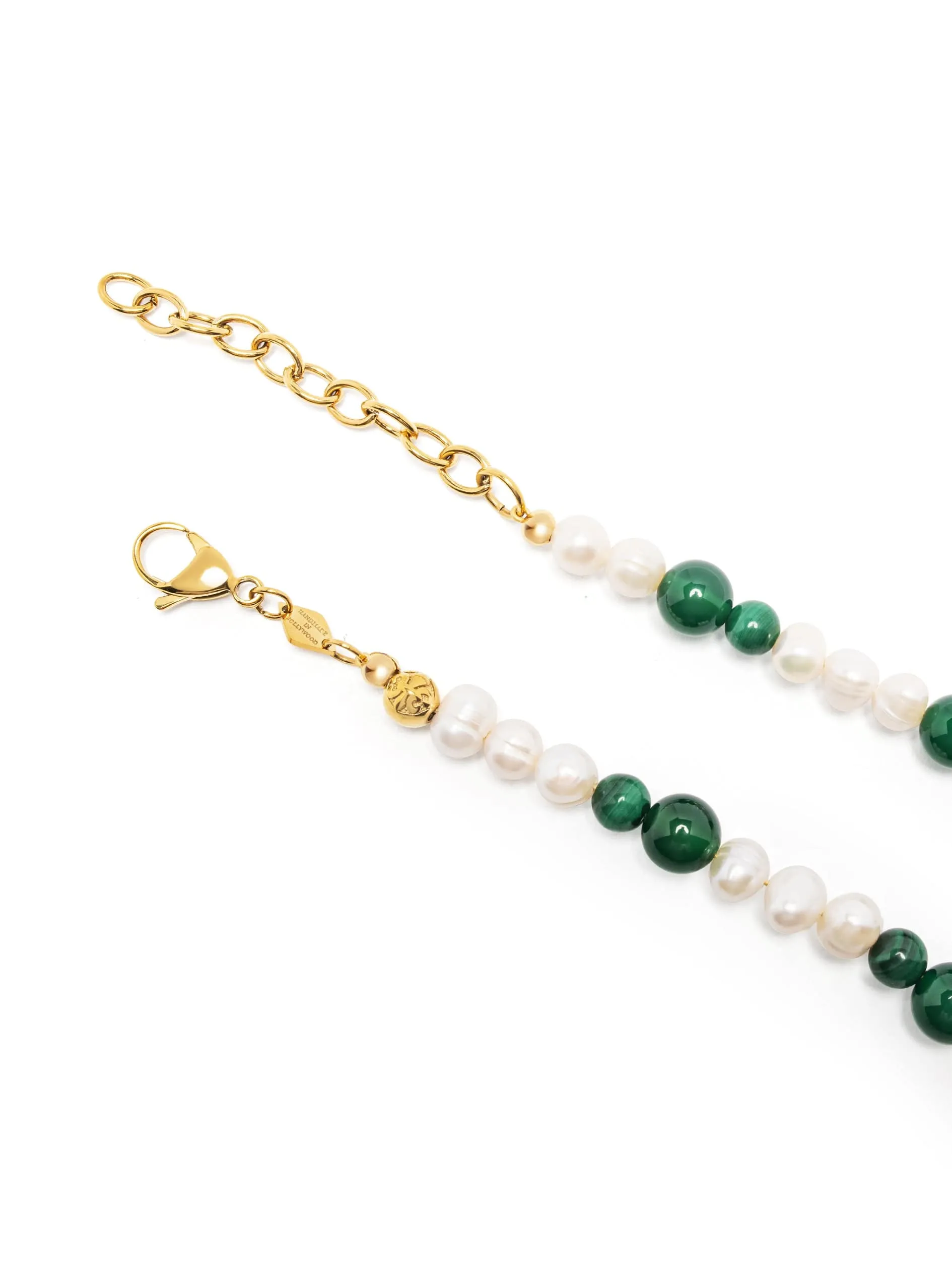 Pearl Choker with Green Aventurine and Malachite