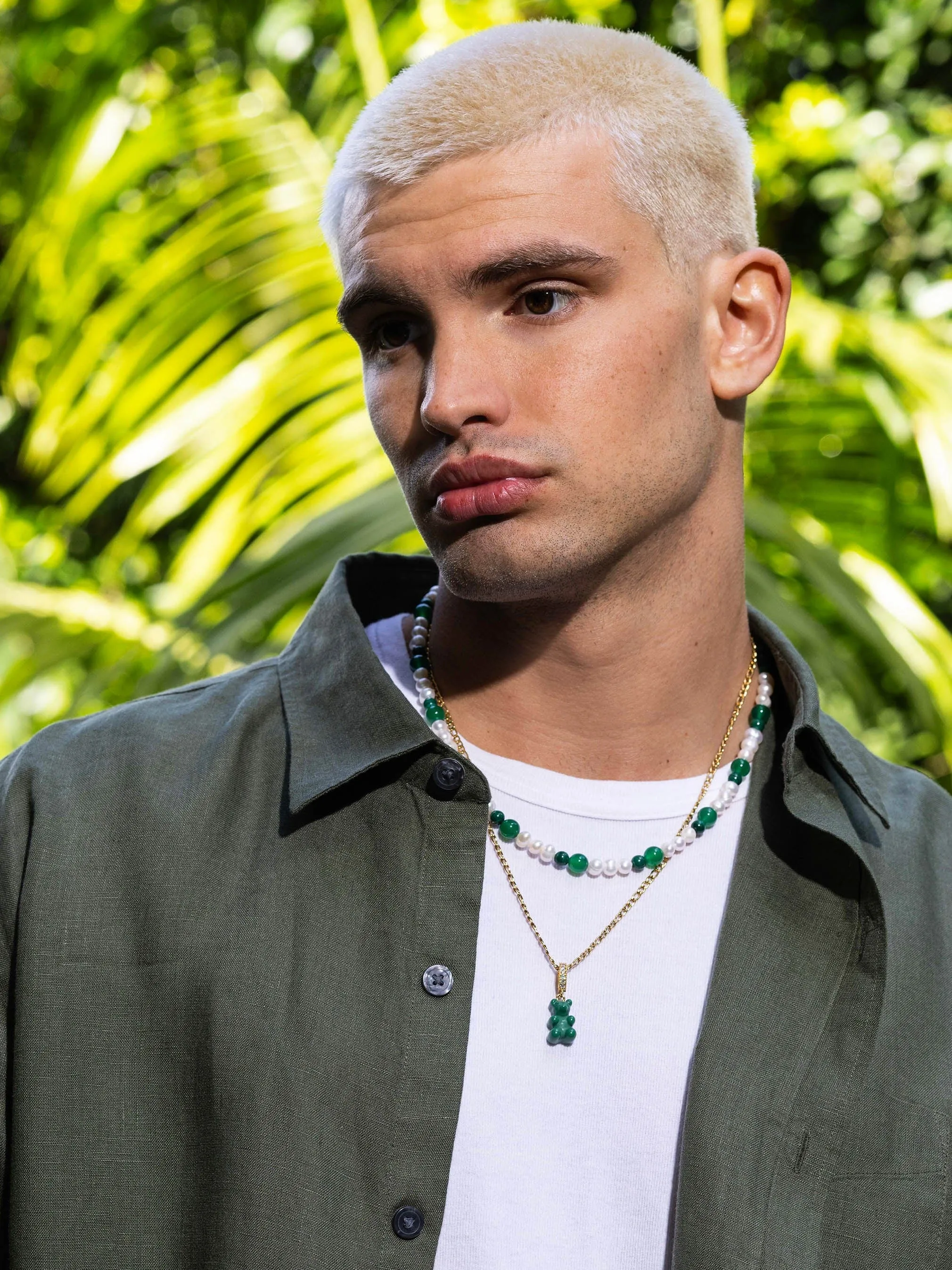 Pearl Choker with Green Aventurine and Malachite